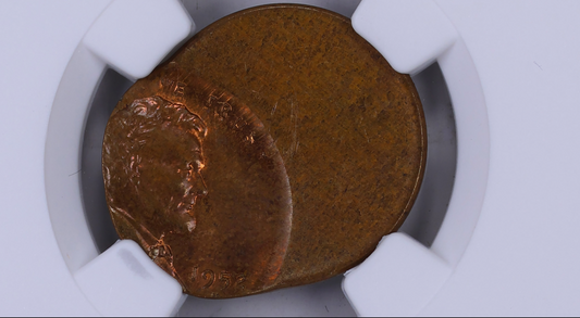 Rare Mint Error ---1952-(D) 1C NGC MS 65 BN MINT ERROR STRUCK 55% OFF CENTER